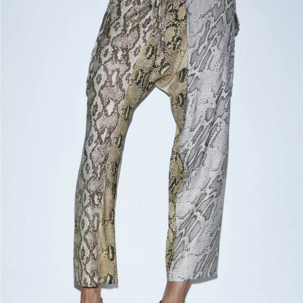 Zara Patchwork Snake Pants - image 2